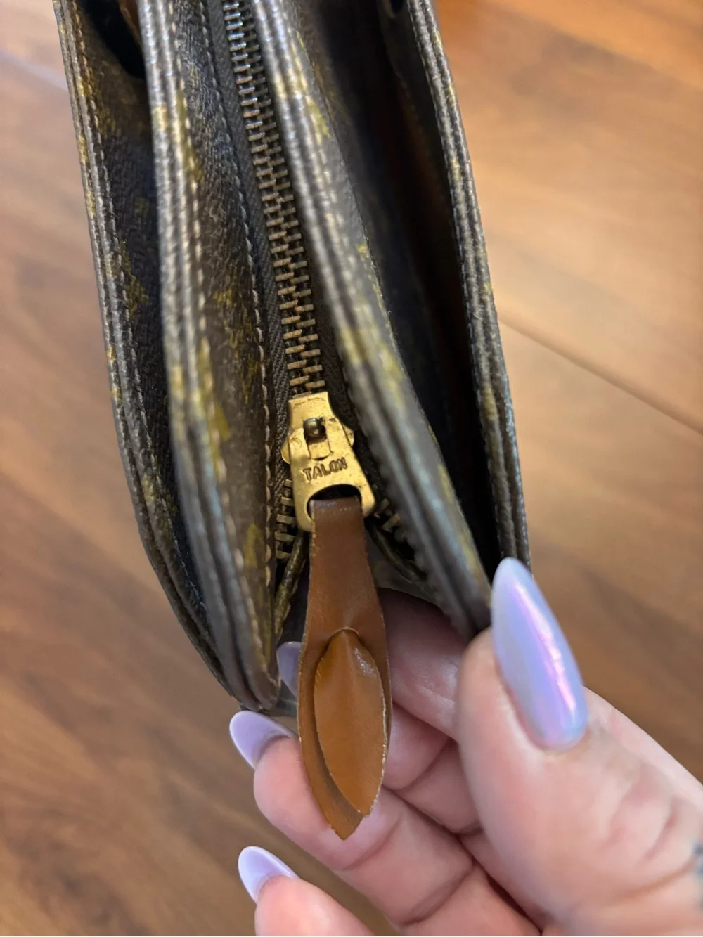 Louis Vuitton Monogram Canvas Briefcase with Tan Leather Handles